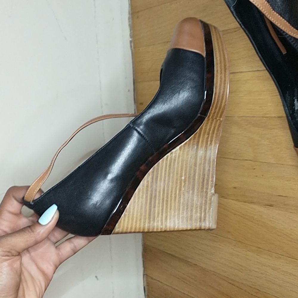 White house | Black Market "Moriah" black vachetta wedge - Picture 10 of 11